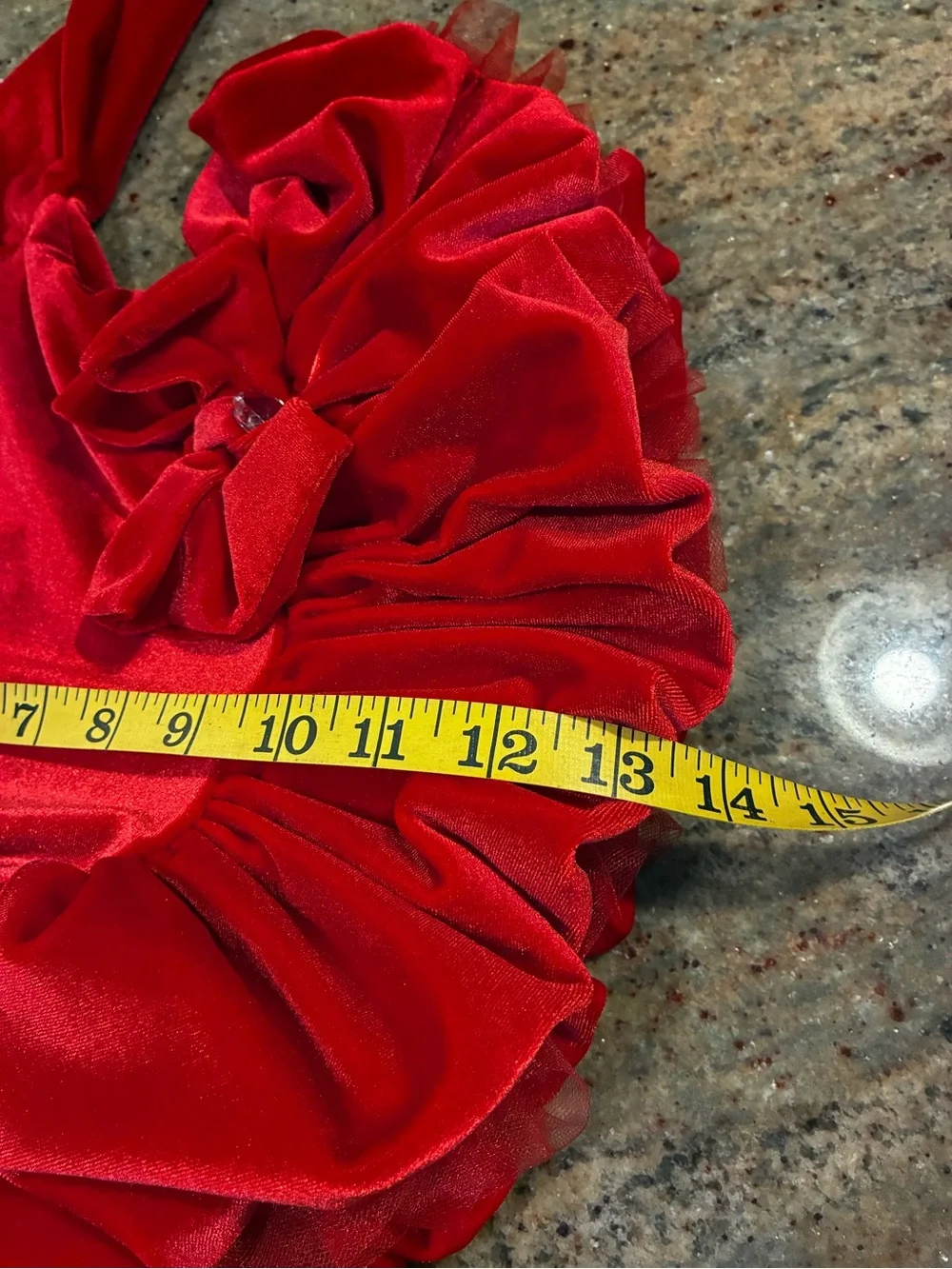 Nannette Red Velvet Bow-Accent Girls Holiday Dress, Size: 12 months